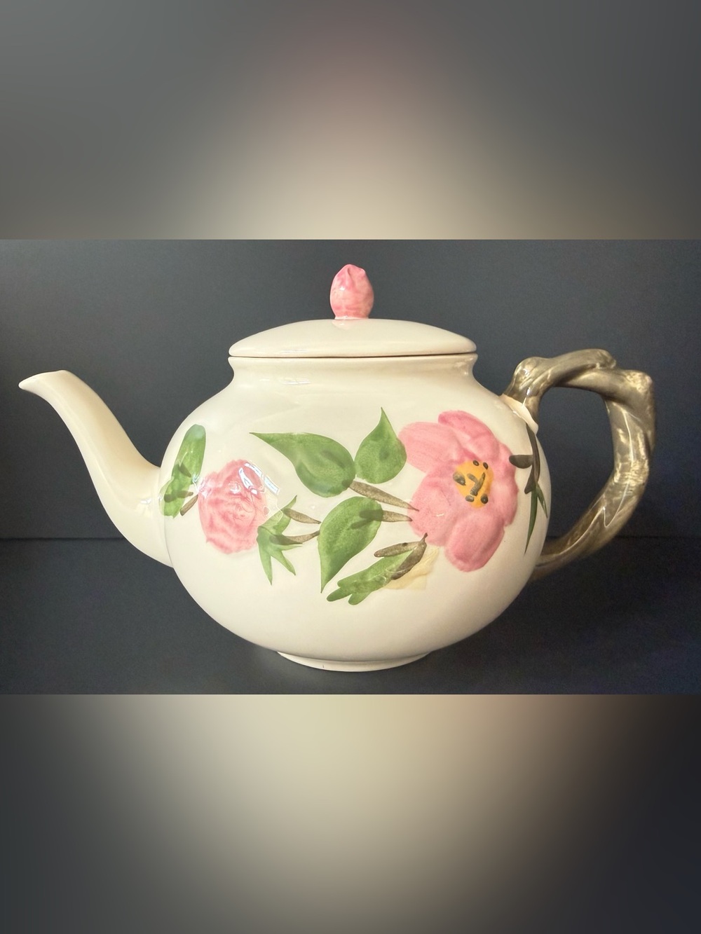 Franciscan Desert Rose Teapot England Wedgwood Pink Floral Cottagecore EUC
